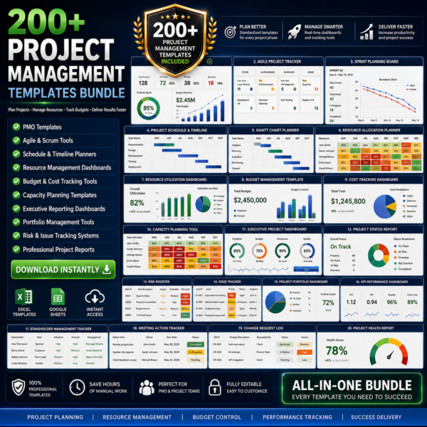 project management templates bundle