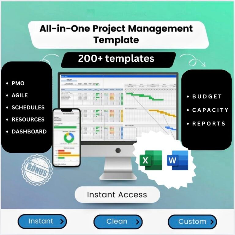 All in one projects management template