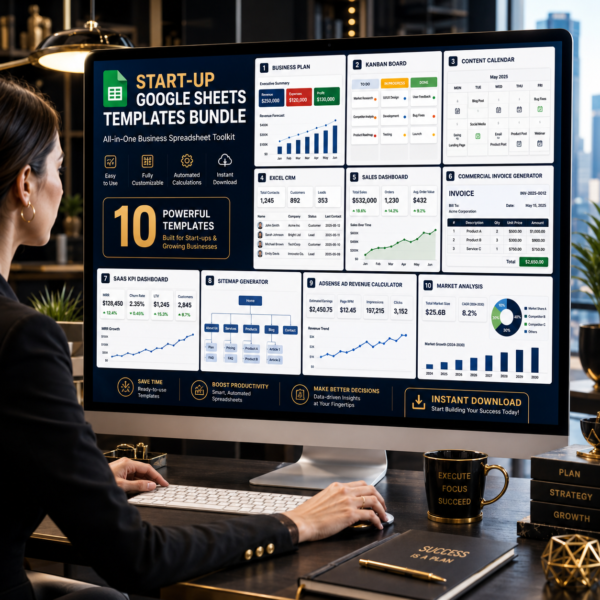 start-up google sheets templates bundle