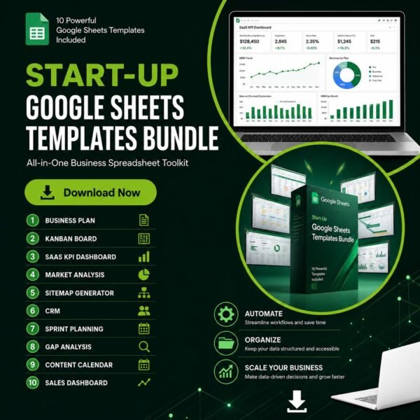 start-up google sheets templates bundle