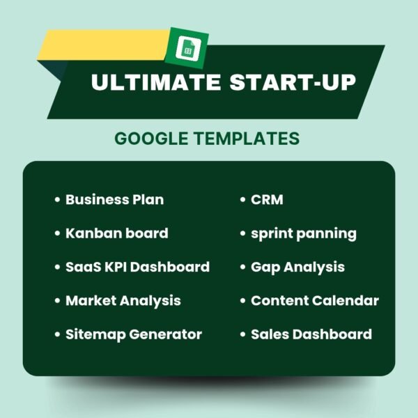 10 in 1 start-up google sheets template bundle
