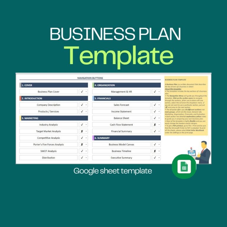 Business Plan Google Sheets Template