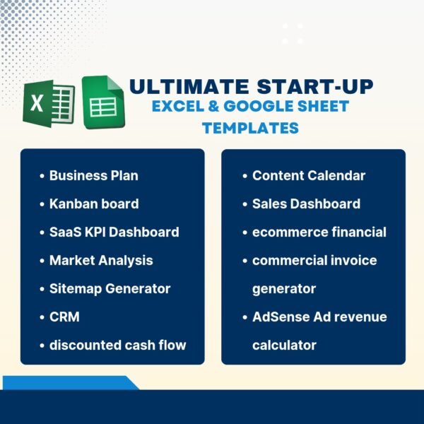 Ultimate start-up Excel & Google sheets template bundle
