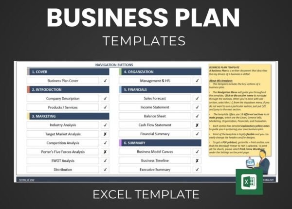 business plan excel template