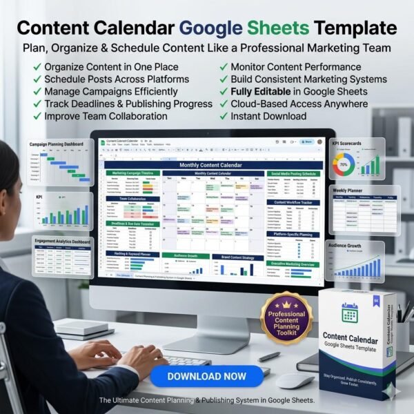 Content Calendar Google Sheets Template