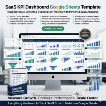 Saas KPI dashboard google sheets template
