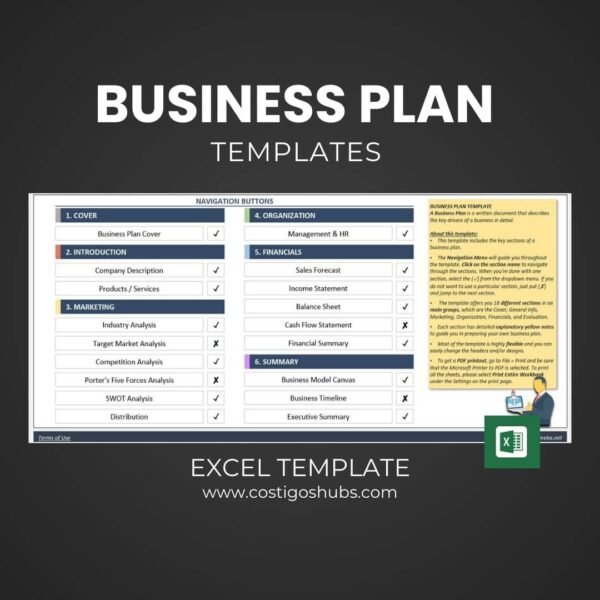 business plan excel template