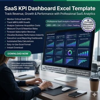 Saase KPI dasboard excel template