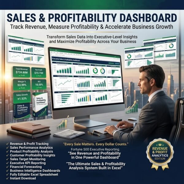 Sales and Profitability Dashboard – Excel Template