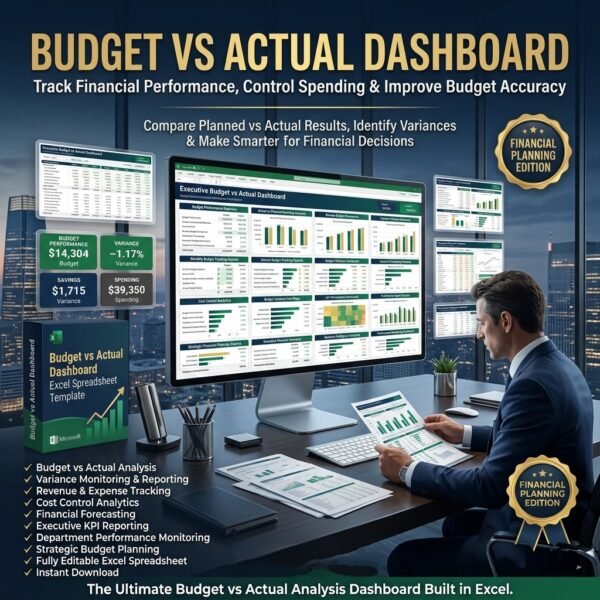 Budget vs Actual Excel Dashboard Template