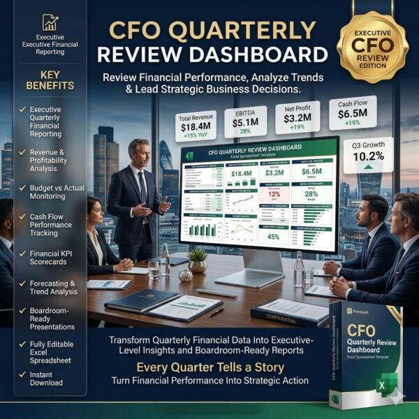 CFO Dashboard Quarterly Performance Review – Excel Template
