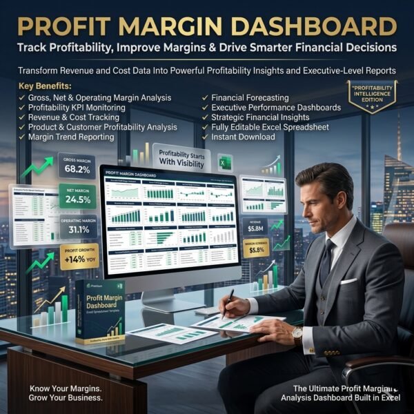 Profit Margin Dashboard Template in Excel