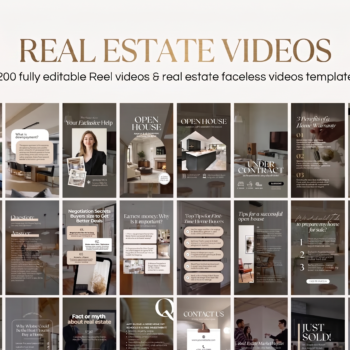 Real Estate Reel Video | Real Estate Luxury Faceless Videos | Realtor Instagram Reel Templates | Social Media Marketing | Canva Templates